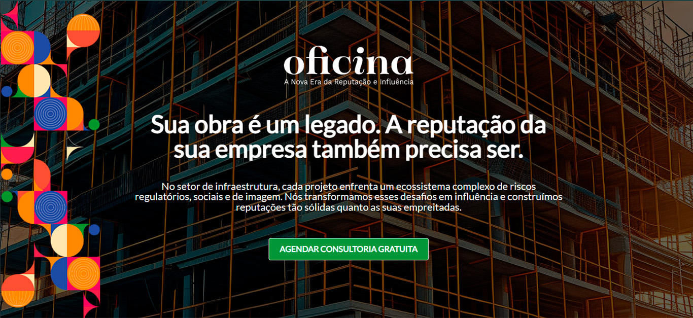 Topo landing page Sua obra é um legado.