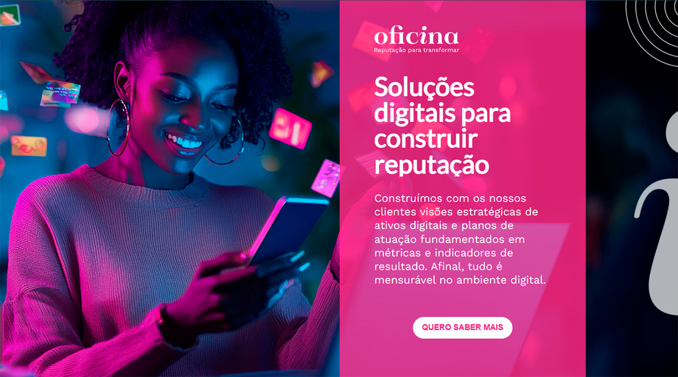 Topo landing page Soluções digitais para construir reputação